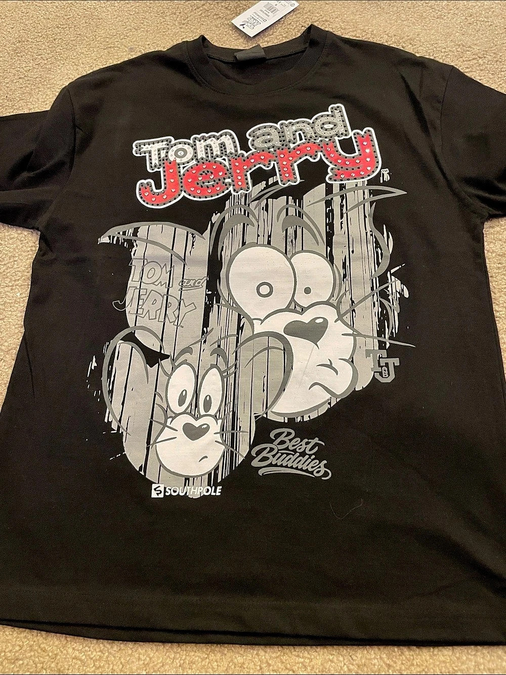 NWT Southpole Tom and Jerry Best Buddies graphic tee Graphic Tee Black Size Medi